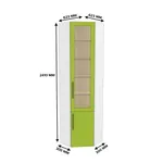 Шкаф угловой книжный со стеклом L247 с подсветкой