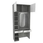 Столик туалетный с антресолью и стеллажом с подсветкой LG414.44