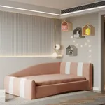 Кровать односпальная мягкая с ящиком для белья TOKIO с полосками, 90x190