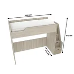 Кровать-чердак  с лестницей комодом L907, 90x200 L/R