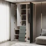 Шкаф трехдверный с ящиками глубокий, фасады в эмали LE203.60