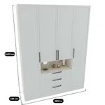 Шкаф четырехдверный для одежды с нишей A205