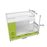 Кровать двухъярусная L906, 90x190 L/R