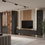 Тумба TV навесная, фасады натуральный шпон L-513