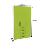 Шкаф трехдверный с ящиками узкий L203.44