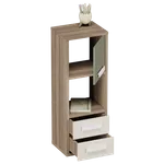 Cтеллаж сквозной книжный на 3 ниши с фасадом и ящиками E803