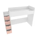 Кровать-чердак  с лестницей комодом, фасады в эмали LE907, 90x200 L/R