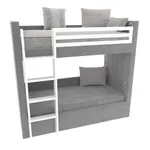 Кровать мягкая двухъярусная ДУО, белый L/R