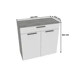 Тумба широкая 2 дверная с ящиком LG-876