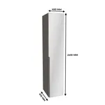 Шкаф 1 дверный узкий с зеркалом, фасады в эмали LE-220.60-4Z