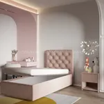 Кровать односпальная мягкая МИРА с подъемным механизмом, 90x190