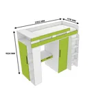 Кровать-чердак с рабочей зоной L903, 90x190 L/R