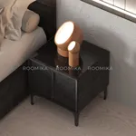 Тумба прикроватная мягкая, стекло прозрачное, ножки черные GRACE752