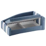 Кровать односпальная мягкая с ящиком для белья ТОКИО с полосками, 90x190