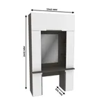 Стол туалетный с секцией и зеркалом, фасады в эмали LE404.44