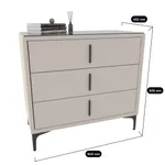 Комод мягкий, стекло прозрачное, ножки черные ГРЕЙС793