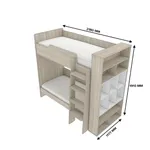 Кровать двухъярусная L908, 90x190 L/R