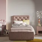 Кровать односпальная мягкая МИРА с подъемным механизмом, 90x190