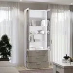 Шкаф книжный с тремя ящиками со стеклом LG213S с подсветкой