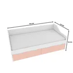 Кровать односпальная, фасады в эмали LE902.190, 90x190