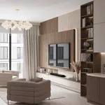 Гостиная с длинной навесной тумбой №3