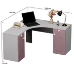 Cтол угловой равносторонний, фрезерованные фасады в эмали LE716