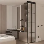 Стеклянная перегородка для зонирования квартиры студии, стекло Эстриадо GRACE 12