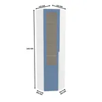 Шкаф угловой книжный со стеклом, фасады в эмали LE247 с подсветкой