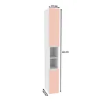 Шкаф книжный с нишей узкий, фасады в эмали LE226.300