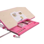 Комплект парта + стул трансформеры Lavoro Pink + лампа + подставка