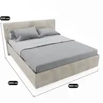 Кровать двуспальная мягкая КОЛИБРИ с подъемным механизмом, 140x200