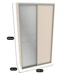 Шкаф-купе ХG146.45-1, профиль INTEGRO, фасад зеркало серебро/МДФ