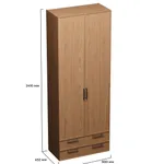 Шкаф двустворчатый с ящиками, фасады натуральный шпон L211.44