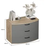 Комод радиусный 3 ящика P703