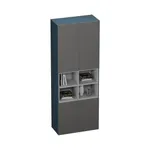 Шкаф книжный с нишей, фрезерованные фасады в эмали LE216