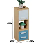 Cтеллаж сквозной книжный на 3 ниши с фасадом и ящиками E803