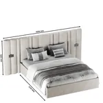 Кровать двуспальная мягкая ХИЛТОН с подъемным механизмом и мягкими панелями, 140x200