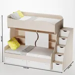 Кровать двухъярусная с лестницей комодом P904, 90x200