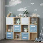 Cтеллаж сквозной книжный на 12 ниш с фасадами и ящиками E803 4 шт