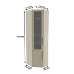 Шкаф угловой книжный со стеклом разносторонний L247.44 L/R