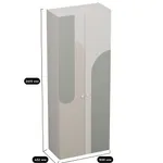 Шкаф двухдверный узкий, фрезерованные фасады в эмали LE210.44-1