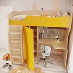 Кровать-чердак с рабочей зоной P906, 90x200