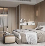 Спальня в древесных оттенках №5