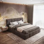 Кровать двуспальная мягкая КВАДРО-СОФТ  с подъемным механизмом, 140x200