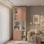 Шкаф книжный с нишей, фасады в эмали LE227 L/R
