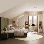 Тумба прикроватная мягкая, стекло прозрачное, ножки черные ГРЕЙС752