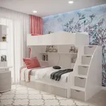 Кровать двухъярусная с лестницей комодом P904, 90x200