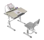 Комплект парта + стул трансформеры Lavoro Grey + лампа + подставка