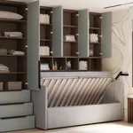 Кровать с подъемным механизмом и ящиком для белья ЛАЙН 1