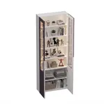 Шкаф книжный со стеклом, фасады в эмали LE240 с подсветкой